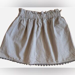 Favorite Laundry Girls Gray Gingham Elastic Waist Skirt Size 6 Scalloped Hem